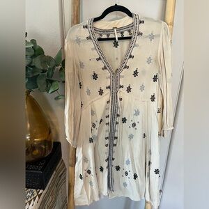 Free People Star Gazer Embroidered Peasant Dress